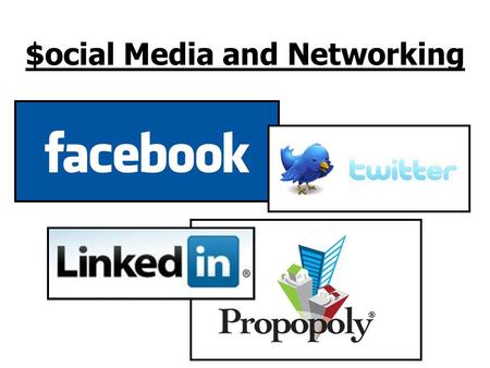$ocial Media and Networking. Social Networking (social media and social marketing) Allows people to link to others online to share opinions, insights,