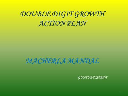 DOUBLE DIGIT GROWTH ACTION PLAN MACHERLA MANDAL