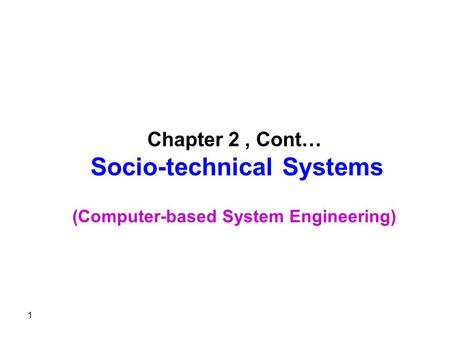 3- System modelling An architectural model presents an abstract view of the sub-systems making up a system May include major information flows between.