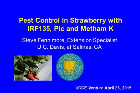 Pest Control in Strawberry with IRF135, Pic and Metham K