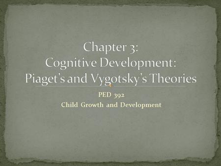 PED 392 Child Growth and Development. Published at 10 years old Ph.D. at 21 in Natural Sciences Published amazing amounts 40 books 200 articles Piaget’s.