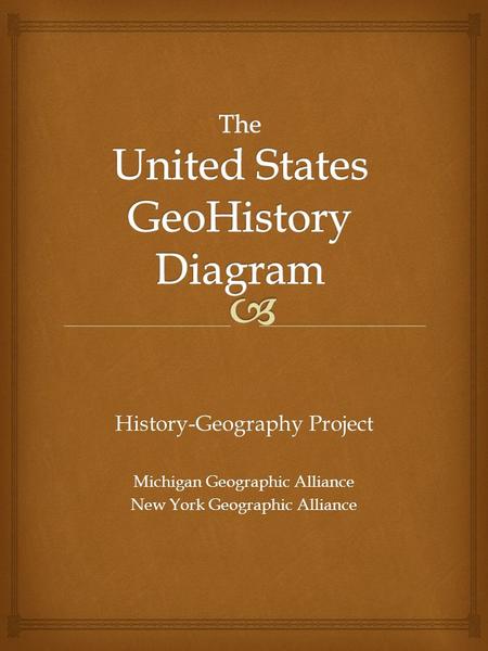 History-Geography Project Michigan Geographic Alliance New York Geographic Alliance.