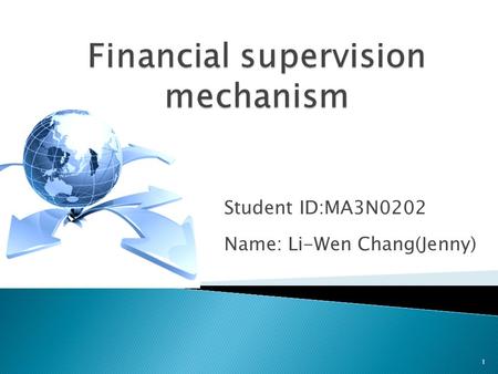 Student ID:MA3N0202 Name: Li-Wen Chang(Jenny) 1.  What’s the “Financial supervision mechanism”  The Financial Supervisory Commission (FSC)  Case ─