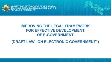 (DRAFT LAW “ON ELECTRONIC GOVERNMENT”)