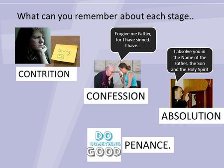 What can you remember about each stage..