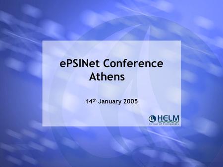 EPSINet Conference Athens 14 th January 2005. mepsir Athens 14 th January 2005 mepsir Measuring European Public Sector Information Resources Project won.