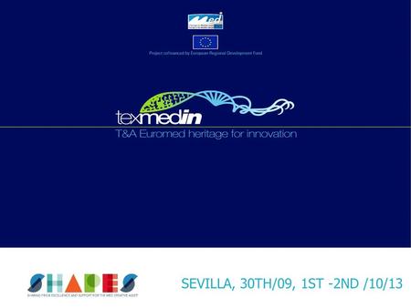 SEVILLA, 30TH/09, 1ST -2ND /10/13. Project Transnational Cofinanced by European Regional Development Fund (ERDF) Framework the European Territorial Cooperation.