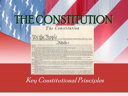 THE CONSTITUTION Key Constitutional Principles. Concept 1: Separation of Powers A way of dividing power among three branches of government in which members.