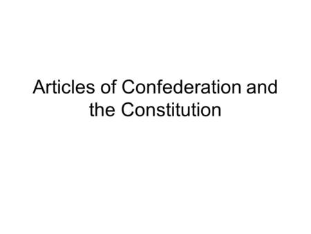 Articles of Confederation and the Constitution. Why is this man Important? John Hanson.