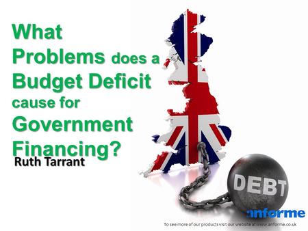 What Problems does a Budget Deficit cause for Government Financing? To see more of our products visit our website at www.anforme.co.uk Ruth Tarrant.