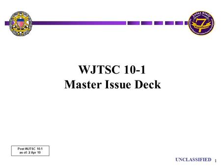 WJTSC 10-1 Master Issue Deck