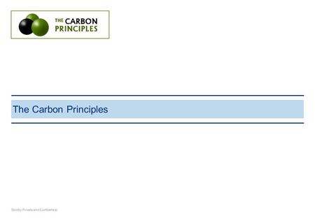 The Carbon Principles Strictly Private and Confidential.