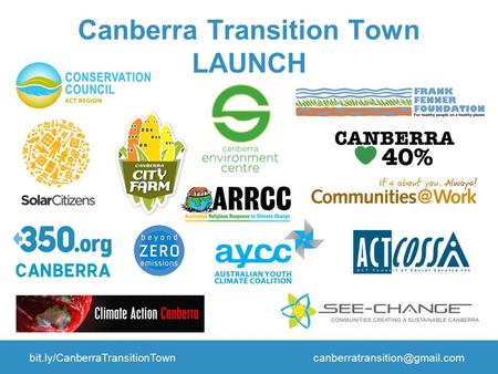 Canberra Transition Town LAUNCH.