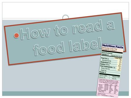 Objective 1.2 Evaluate Nutrition Facts Label with the advertisement of nutrition choices and allowable claims on food labels.