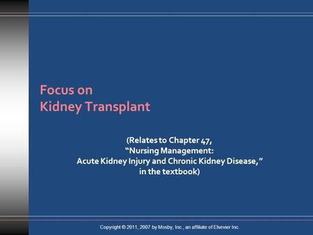 Focus on Kidney Transplant