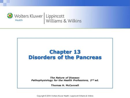 Chapter 13 Disorders of the Pancreas