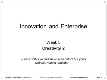 Innovation and Enterprise