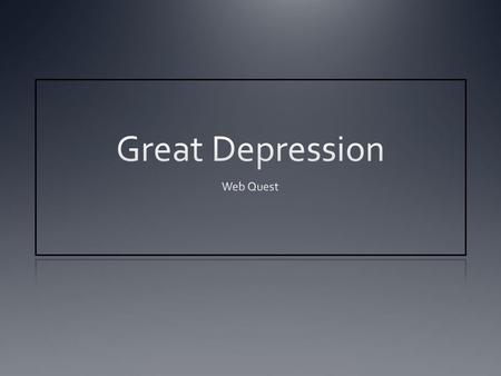 Great Depression Web Quest.