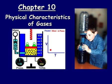 Chapter 10 Physical Characteristics of Gases. Kinetic Molecular Theory  Particles of matter are ALWAYS in motion  Volume of individual particles is.
