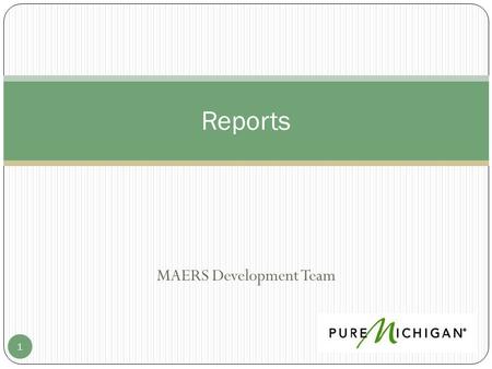 MAERS Development Team 1 Reports. Reports 2 3 Report Notes: _____________________________________________ _____________________________________________.