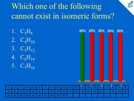 Which one of the following cannot exist in isomeric forms? 1234567891011121314151617181920 2122232425262728293031323334353637383940 41424344454647484950.