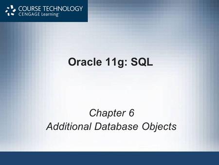 Chapter 6 Additional Database Objects
