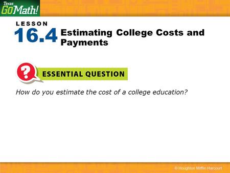 Estimating College Costs and Payments