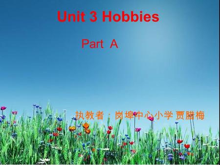 Unit 3 Hobbies Part A 执教者：岗埠中心小学 贾腊梅. What’s her hobby? She likes singing.