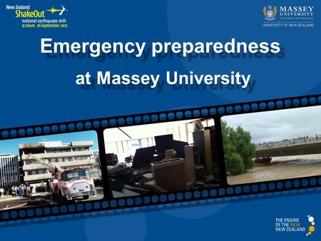 Emergency preparedness at Massey University Emergency preparedness at Massey University.