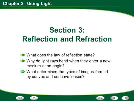 Section 3: Reflection and Refraction