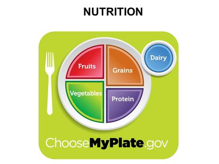 NUTRITION. OBJECTIVES explain how to use the my plate guidance system. identify the names of the five main food groups in my plate. describe recommendations.