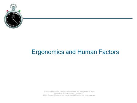 Ergonomics and Human Factors