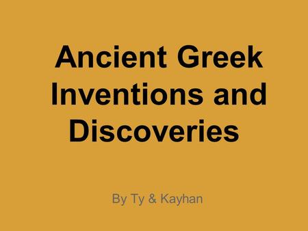 Ancient Greek Inventions and Discoveries