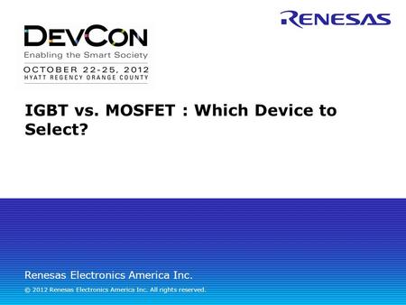 IGBT vs. MOSFET : Which Device to Select?