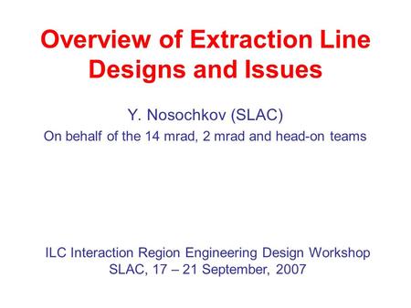 Overview of Extraction Line Designs and Issues