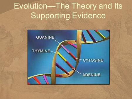 Evolution—The Theory and Its Supporting Evidence.