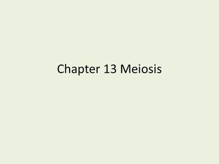 Chapter 13 Meiosis. Terms – Heredity Transmission of traits to offspring – Variation Genetic variation in population – Genetics Study of heredity – Genes.