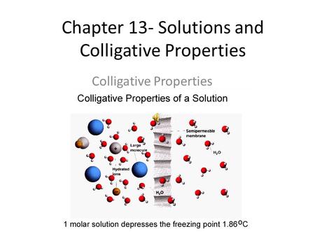 Chapter 13- Solutions and Colligative Properties Colligative Properties.