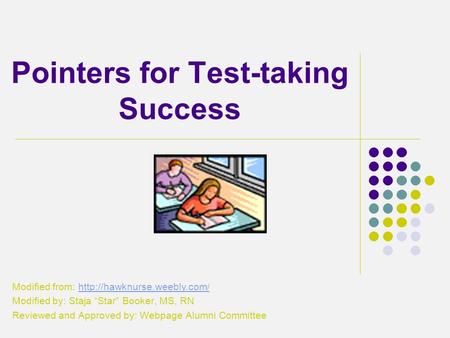 Pointers for Test-taking Success