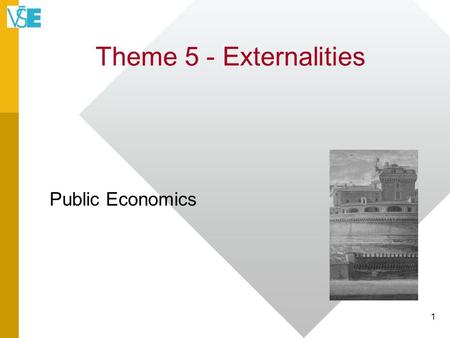 Theme 5 - Externalities Public Economics 1. Externality Defined An externality is present when the activity of one entity (person or firm) directly affects.