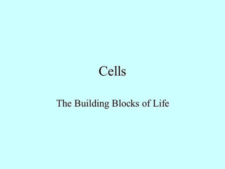 Cells The Building Blocks of Life. Cells Cell: The smallest unit of an organism that can carry on life functions. They are organized, grow, reproduce,
