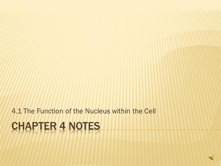 4.1 The Function of the Nucleus within the Cell