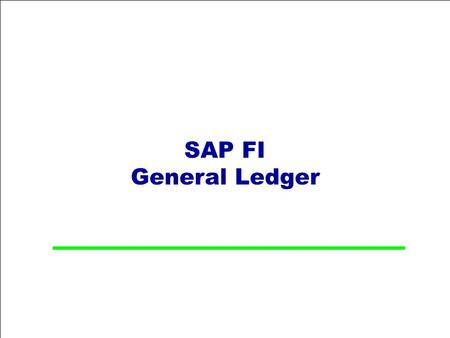 SAP FI General Ledger HR.