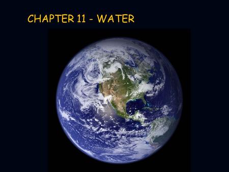 CHAPTER 11 - WATER.