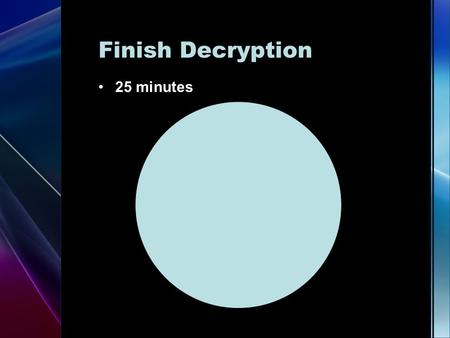 Finish Decryption 25 minutes. Introduction to VBA Day 4.
