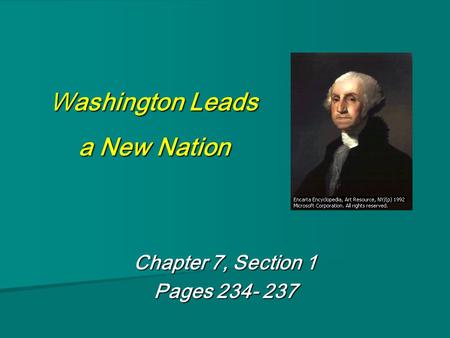 Washington Leads a New Nation
