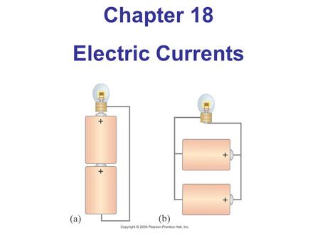 Chapter 18 Electric Currents. 18.1 The Electric Battery Volta discovered that electricity could be created if dissimilar metals were connected by a conductive.