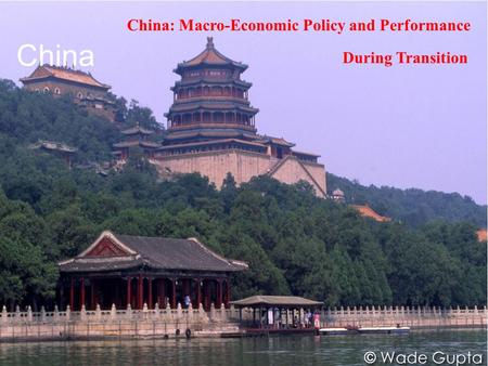 China China: Macro-Economic Policy and Performance During Transition.