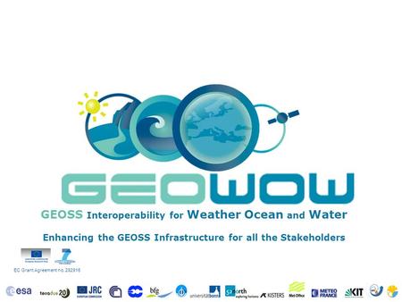 EC Grant Agreement no. 282915 GEOSS Interoperability for Weather Ocean and Water Enhancing the GEOSS Infrastructure for all the Stakeholders.