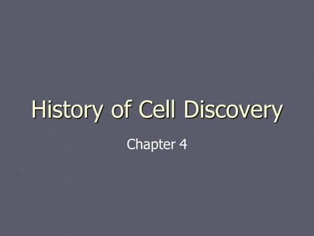History of Cell Discovery